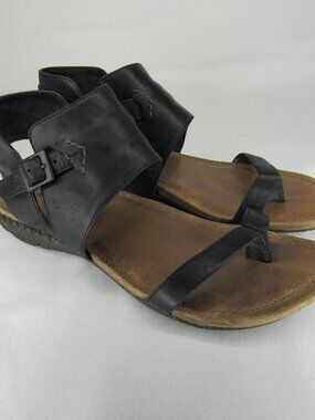 Merrell Whisper Post Gladiator Sandals Black Leather Women's 6